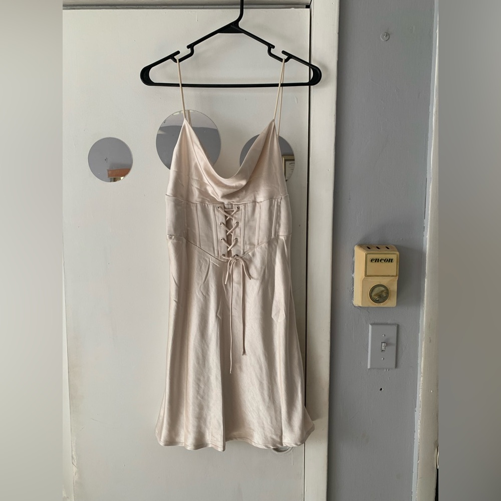 Urban outfitters kiss the sky cowl neck corset dress